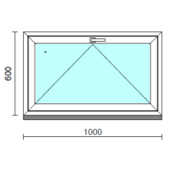 Bukó ablak.  100x 60 cm (Rendelhető méretek: szélesség 95-104 cm, magasság 55- 64 cm.)  New Balance 85 profilból