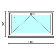 Bukó ablak.  110x 60 cm (Rendelhető méretek: szélesség 105-114 cm, magasság 55- 64 cm.)  New Balance 85 profilból