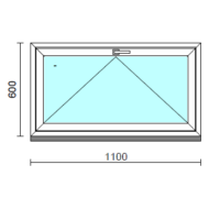 Bukó ablak.  110x 60 cm (Rendelhető méretek: szélesség 105-114 cm, magasság 55- 64 cm.) Deluxe A85 profilból