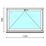 Bukó ablak.  110x 70 cm (Rendelhető méretek: szélesség 105-114 cm, magasság 65- 74 cm.)   Green 76 profilból