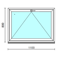 Bukó ablak.  110x 80 cm (Rendelhető méretek: szélesség 105-114 cm, magasság 75- 84 cm.)   Green 76 profilból