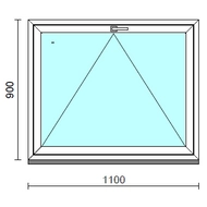 Bukó ablak.  110x 90 cm (Rendelhető méretek: szélesség 105-114 cm, magasság 85- 90 cm.)  New Balance 85 profilból