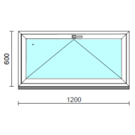 Bukó ablak.  120x 60 cm (Rendelhető méretek: szélesség 115-124 cm, magasság 55- 64 cm.)  New Balance 85 profilból