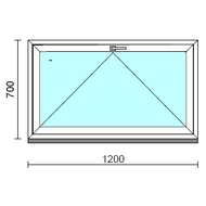 Bukó ablak.  120x 70 cm (Rendelhető méretek: szélesség 115-124 cm, magasság 65- 74 cm.) Deluxe A85 profilból