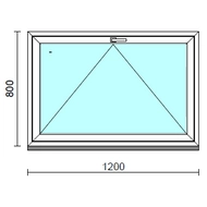 Bukó ablak.  120x 80 cm (Rendelhető méretek: szélesség 115-124 cm, magasság 75- 84 cm.)   Green 76 profilból