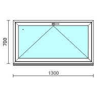 Bukó ablak.  130x 70 cm (Rendelhető méretek: szélesség 125-134 cm, magasság 65- 74 cm.)   Green 76 profilból
