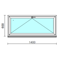 Bukó ablak.  140x 60 cm (Rendelhető méretek: szélesség 135-144 cm, magasság 55- 64 cm.)   Green 76 profilból