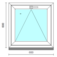 Bukó ablak.   60x 60 cm (Rendelhető méretek: szélesség 55- 64 cm, magasság 55- 64 cm.) Deluxe A85 profilból
