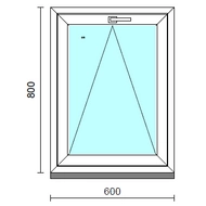 Bukó ablak.   60x 80 cm (Rendelhető méretek: szélesség 55- 64 cm, magasság 75- 84 cm.) Deluxe A85 profilból
