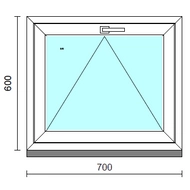 Bukó ablak.   70x 60 cm (Rendelhető méretek: szélesség 65- 74 cm, magasság 55- 64 cm.)  New Balance 85 profilból