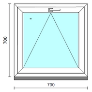 Bukó ablak.   70x 70 cm (Rendelhető méretek: szélesség 65- 74 cm, magasság 65- 74 cm.) Deluxe A85 profilból