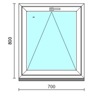 Bukó ablak.   70x 80 cm (Rendelhető méretek: szélesség 65- 74 cm, magasság 75- 84 cm.) Deluxe A85 profilból