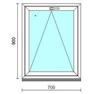 Bukó ablak.   70x 90 cm (Rendelhető méretek: szélesség 65- 74 cm, magasság 85- 90 cm.) Deluxe A85 profilból