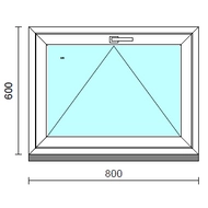 Bukó ablak.   80x 60 cm (Rendelhető méretek: szélesség 75- 84 cm, magasság 55- 64 cm.)  New Balance 85 profilból