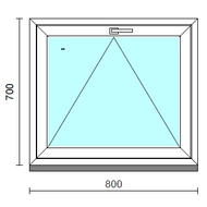Bukó ablak.   80x 70 cm (Rendelhető méretek: szélesség 75- 84 cm, magasság 65- 74 cm.) Deluxe A85 profilból