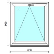 Bukó ablak.   80x 90 cm (Rendelhető méretek: szélesség 75- 84 cm, magasság 85- 90 cm.)  New Balance 85 profilból