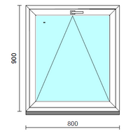 Bukó ablak.   80x 90 cm (Rendelhető méretek: szélesség 75- 84 cm, magasság 85- 90 cm.) Deluxe A85 profilból