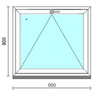 Bukó ablak.   90x 80 cm (Rendelhető méretek: szélesség 85- 94 cm, magasság 75- 84 cm.)   Green 76 profilból
