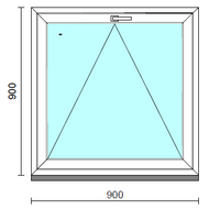 Bukó ablak.   90x 90 cm (Rendelhető méretek: szélesség 85- 94 cm, magasság 85- 90 cm.) Deluxe A85 profilból