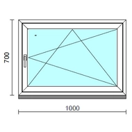Bukó-nyíló ablak.  100x 70 cm (Rendelhető méretek: szélesség 95-100 cm, magasság 70- 74 cm.)   Green 76 profilból