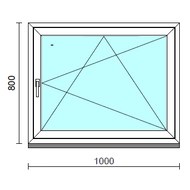Bukó-nyíló ablak.  100x 80 cm (Rendelhető méretek: szélesség 95-104 cm, magasság 75- 84 cm.)  New Balance 85 profilból