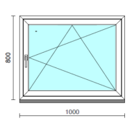 Bukó-nyíló ablak.  100x 80 cm (Rendelhető méretek: szélesség 95-104 cm, magasság 75- 84 cm.)  New Balance 85 profilból