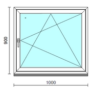 Bukó-nyíló ablak.  100x 90 cm (Rendelhető méretek: szélesség 95-104 cm, magasság 85- 94 cm.)  New Balance 85 profilból