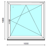 Bukó-nyíló ablak.  100x100 cm (Rendelhető méretek: szélesség 95-104 cm, magasság 95-104 cm.)   Green 76 profilból
