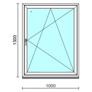 Bukó-nyíló ablak.  100x130 cm (Rendelhető méretek: szélesség 95-104 cm, magasság 125-134 cm.) Deluxe A85 profilból