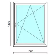 Bukó-nyíló ablak.  100x130 cm (Rendelhető méretek: szélesség 95-104 cm, magasság 125-134 cm.)   Green 76 profilból