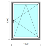 Bukó-nyíló ablak.  100x130 cm (Rendelhető méretek: szélesség 95-104 cm, magasság 125-134 cm.)   Green 76 profilból