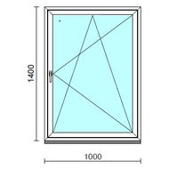 Bukó-nyíló ablak.  100x140 cm (Rendelhető méretek: szélesség 95-104 cm, magasság 135-144 cm.)  New Balance 85 profilból
