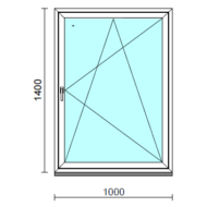 Bukó-nyíló ablak.  100x140 cm (Rendelhető méretek: szélesség 95-104 cm, magasság 135-144 cm.)   Green 76 profilból