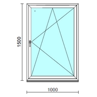 Bukó-nyíló ablak.  100x150 cm (Rendelhető méretek: szélesség 95-104 cm, magasság 145-154 cm.)  New Balance 85 profilból