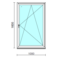 Bukó-nyíló ablak.  100x160 cm (Rendelhető méretek: szélesség 95-104 cm, magasság 155-164 cm.) Deluxe A85 profilból