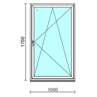 Bukó-nyíló ablak.  100x170 cm (Rendelhető méretek: szélesség 95-104 cm, magasság 165-174 cm.) Deluxe A85 profilból