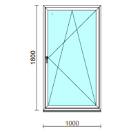 Bukó-nyíló ablak.  100x180 cm (Rendelhető méretek: szélesség 95-104 cm, magasság 175-180 cm.) Deluxe A85 profilból