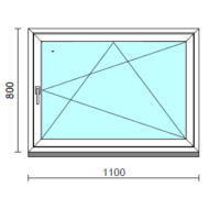 Bukó-nyíló ablak.  110x 80 cm (Rendelhető méretek: szélesség 105-110 cm, magasság - 84 cm.) Deluxe A85 profilból