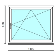 Bukó-nyíló ablak.  110x 90 cm (Rendelhető méretek: szélesség 105-114 cm, magasság 85- 94 cm.)   Green 76 profilból