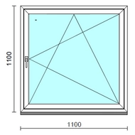 Bukó-nyíló ablak.  110x110 cm (Rendelhető méretek: szélesség 105-114 cm, magasság 105-114 cm.)  New Balance 85 profilból
