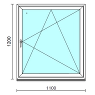 Bukó-nyíló ablak.  110x120 cm (Rendelhető méretek: szélesség 105-114 cm, magasság 115-124 cm.) Deluxe A85 profilból