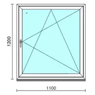Bukó-nyíló ablak.  110x120 cm (Rendelhető méretek: szélesség 105-114 cm, magasság 115-124 cm.)   Green 76 profilból