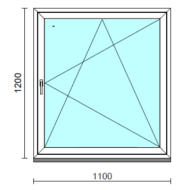 Bukó-nyíló ablak.  110x120 cm (Rendelhető méretek: szélesség 105-114 cm, magasság 115-124 cm.)  New Balance 85 profilból