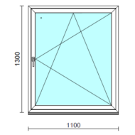 Bukó-nyíló ablak.  110x130 cm (Rendelhető méretek: szélesség 105-114 cm, magasság 125-134 cm.)   Green 76 profilból