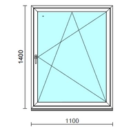 Bukó-nyíló ablak.  110x140 cm (Rendelhető méretek: szélesség 105-114 cm, magasság 135-144 cm.)  New Balance 85 profilból