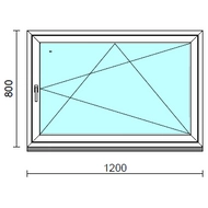Bukó-nyíló ablak.  120x 80 cm (Rendelhető méretek: szélesség 115-120 cm, magasság - 84 cm.) Deluxe A85 profilból