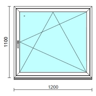 Bukó-nyíló ablak.  120x110 cm (Rendelhető méretek: szélesség 115-124 cm, magasság 105-114 cm.) Deluxe A85 profilból