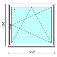 Bukó-nyíló ablak.  120x110 cm (Rendelhető méretek: szélesség 115-124 cm, magasság 105-114 cm.)   Green 76 profilból