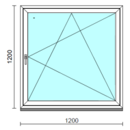 Bukó-nyíló ablak.  120x120 cm (Rendelhető méretek: szélesség 115-124 cm, magasság 115-124 cm.)  New Balance 85 profilból