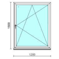 Bukó-nyíló ablak.  120x150 cm (Rendelhető méretek: szélesség 115-124 cm, magasság 145-154 cm.)  New Balance 85 profilból